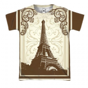 3D футболка с Эйфелевой башней