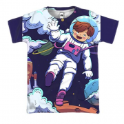 3D футболка з хлопчиком космонавтом