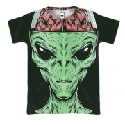 3D футболка с пришельцем и мозгом
