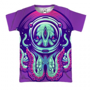 3D футболка с пришельцем осьминогом