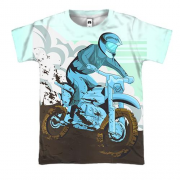 3D футболка с грязным мотоциклистом
