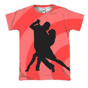 3D футболка з чорної танцюючою парою