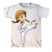 3D футболка с девочкой каратисткой