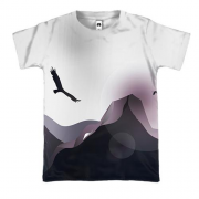 3D футболка з птицею в горах
