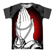 3D футболка с молящимися руками