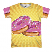 3D футболка з яскравими пончиками