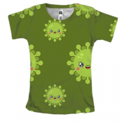 Женская 3D футболка с коронавирусом