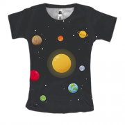 Женская 3D футболка с солнечной системой