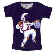 Жіноча 3D футболка з космонавтом і Місяцем м'ячем