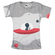 Женская 3D футболка с пришельцем в тарелке