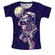 Жіноча 3D футболка з астронавтом і Місяцем
