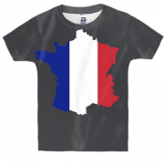 Дитяча 3D футболка з контурним прапором Франції