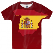 Детская 3D футболка с контурным флагом Испании