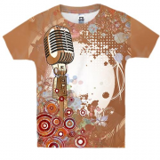 Детская 3D футболка с узорным микрофоном