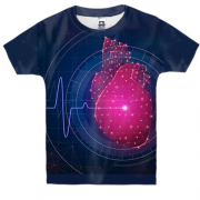 Детская 3D футболка с полигональным сердцем