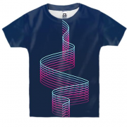 Дитяча 3D футболка з хвилястими лініями