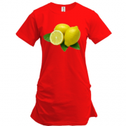 Подовжена футболка з лимонами