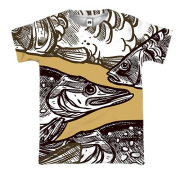 3D футболка с рыбами в пруду