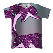 3D футболка з візерунковими дельфінами