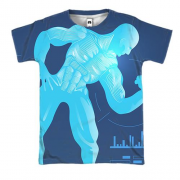 3D футболка з синім бодибилдером