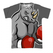 3D футболка з носорогом боксером