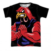 3D футболка с птицей бойцом