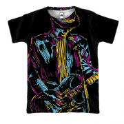 3D футболка з барвистим виконавцем гітаристом