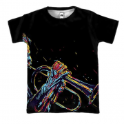 3D футболка з барвистим трубачем