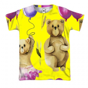 3D футболка з ведмедиками і кульками