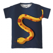 3D футболка с пятнистой змеей