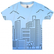 Дитяча 3D футболка з контурним містом