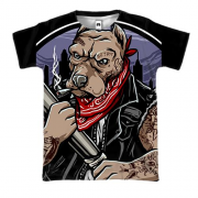 3D футболка с собакой бандитом
