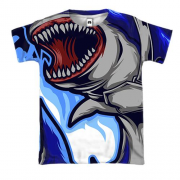 3D футболка з лютою акулою