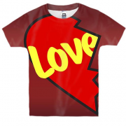 Детская 3D футболка с надписью "Love" (Love is)