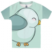 Дитяча 3D футболка з синім птахом