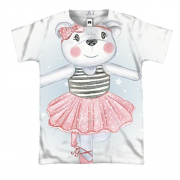 3D футболка с медведицей балериной