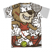 3D футболка с медведем теннисистом