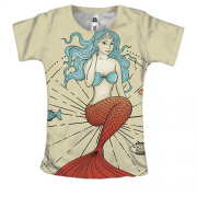 Жіноча 3D футболка з русалкою