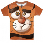 Детская 3D футболка с грустным тигром