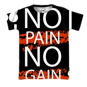 3D футболка с надписью "No pain No gain"