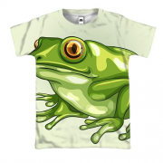 3D футболка із зеленою жабою