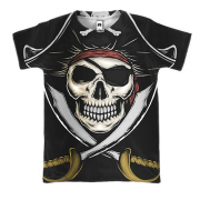 3D футболка с пиратом и мечами
