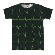 3D футболка с кардиограммой