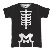 3D футболка с плоским скелетом