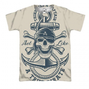 3D футболка з вінтажним піратом