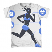 3D футболка со спортивной девушкой и графиком