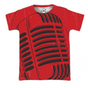 3D футболка с красным микрофоном