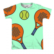 3D футболка з тенісними м'ячами і ракетками