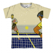 3D футболка с теннисными игроками и сеткой