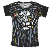 Женская 3D футболка со львом хиппи